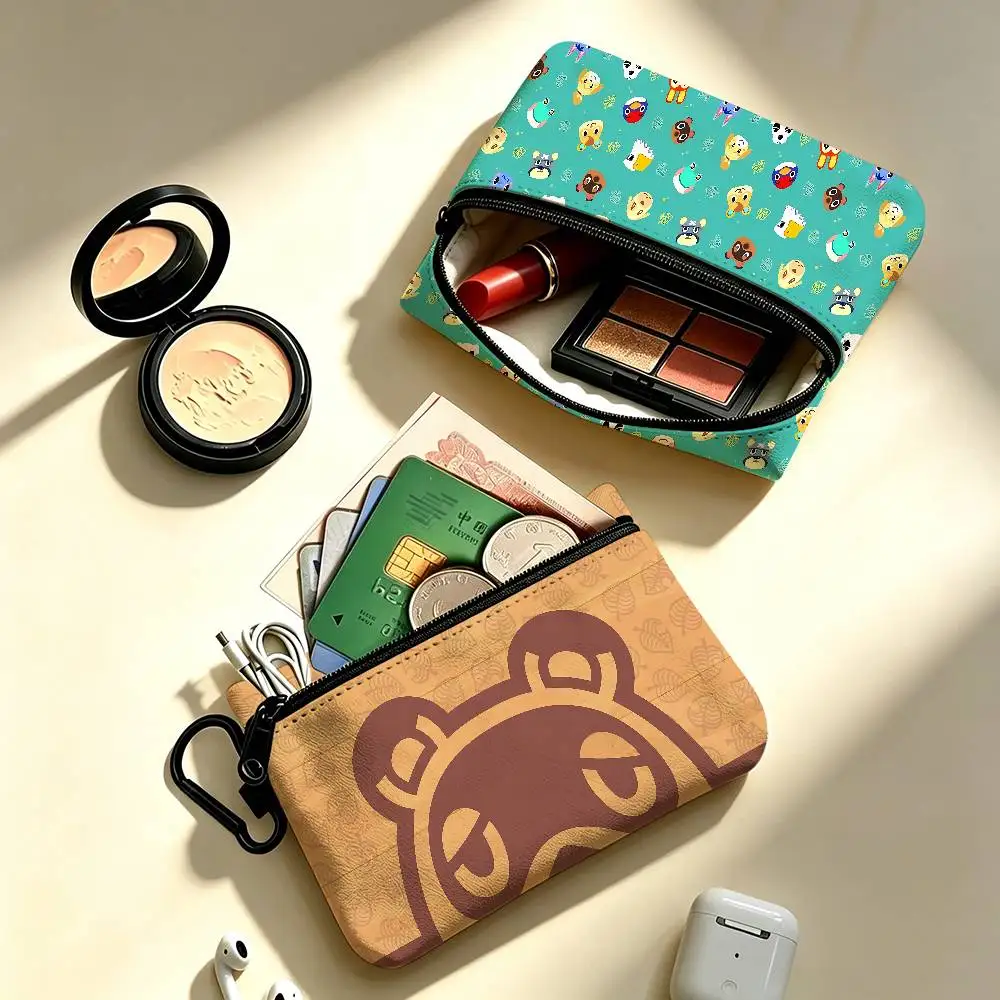 A-Animal C-Crossing Waterproof Oxford Cloth Zipper Wallet Portable Hanging Small Coin Purse For Travel