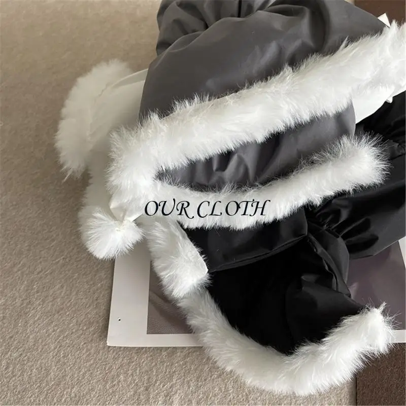 Cold Weather Leg Guards Padded Puffer Leg Warmers Plush Hem Split Boot Covers Y1AC