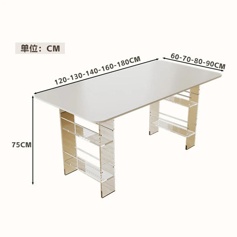 Nordic High-end Sintered Stone Desk Modern Design Balcony Floating Acrylic Office Desk Bedroom Furniture Zwevend Bureau FYFD view 6