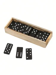 Black Domino wooden box with black Domino wooden board game teaching