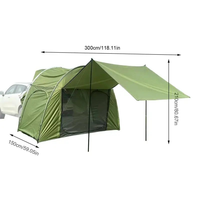 Tenda traseira suv com toldo suv, barraca de acampamento, lona com toldo, barraca traseira de carro, toldo suv para abrigo solar, acampamento, porta traseira de carro