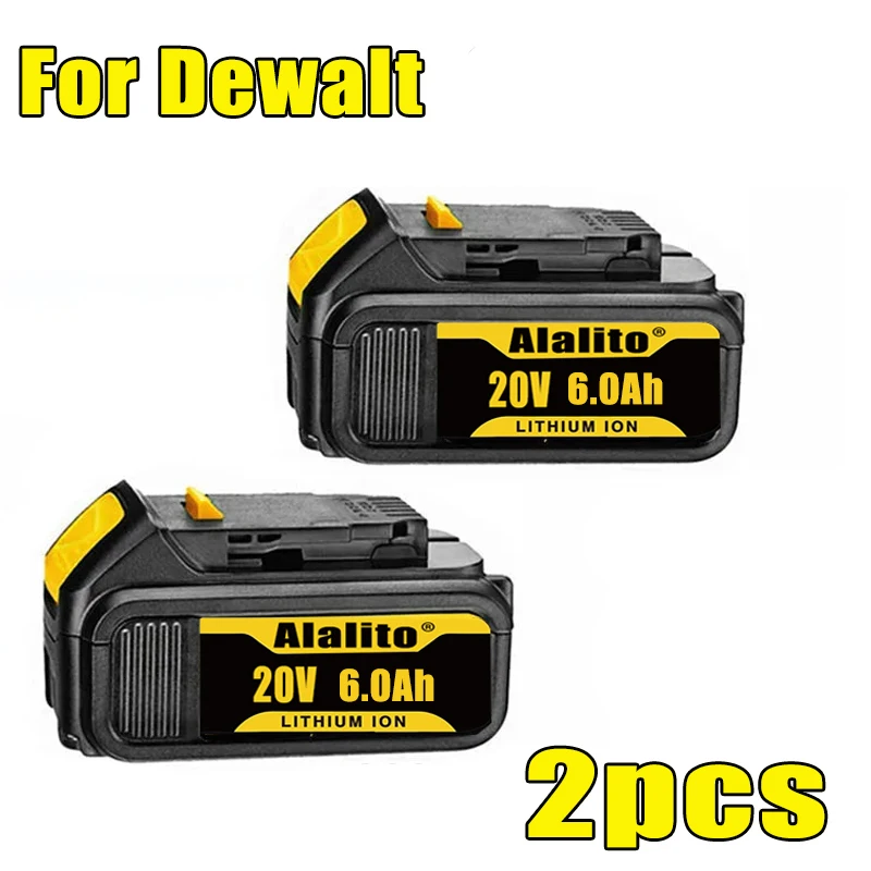 Imagem -06 - Bateria de Substituição de Lítio Original para Dewalt 20v 6000mah 18v Dcb184 Dcb200 Dcb182 Dcb180 Dcb181 Dcb182 Dcb201 Dcb206