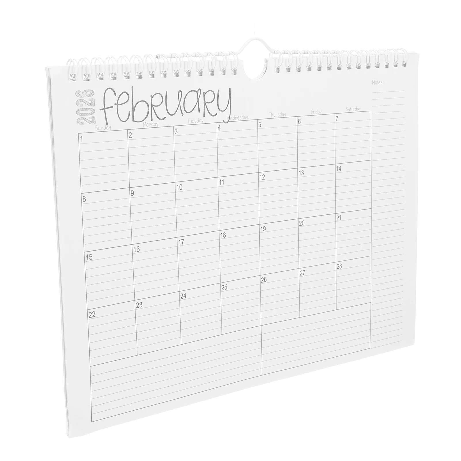 

2026 Wall Calendar Hanging Spiral Binding Monthly Weekly Planner for Office Home Classroom Reusable Paper 12Month Coverage