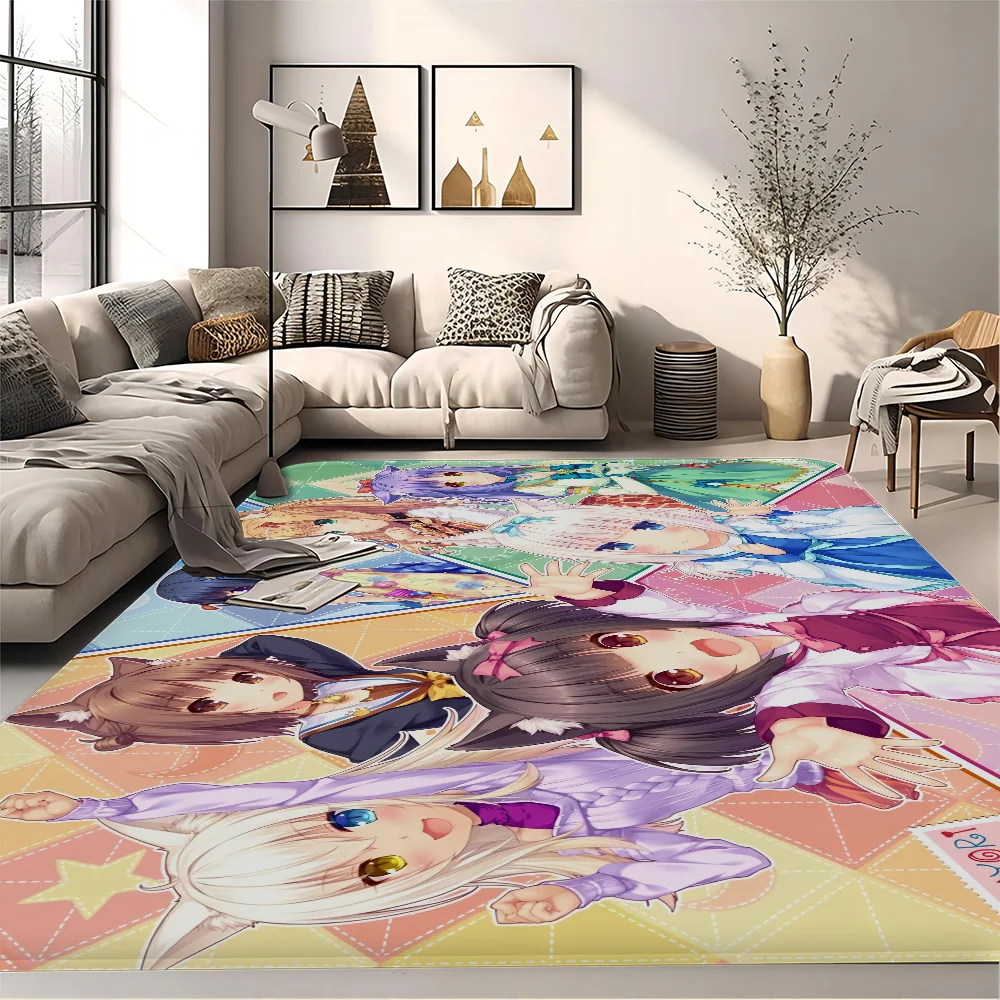 Nekopara Floor Mat Non-Slip Laundry Room Mat Laundry Decor Balcony Child Living Room Household Carpets