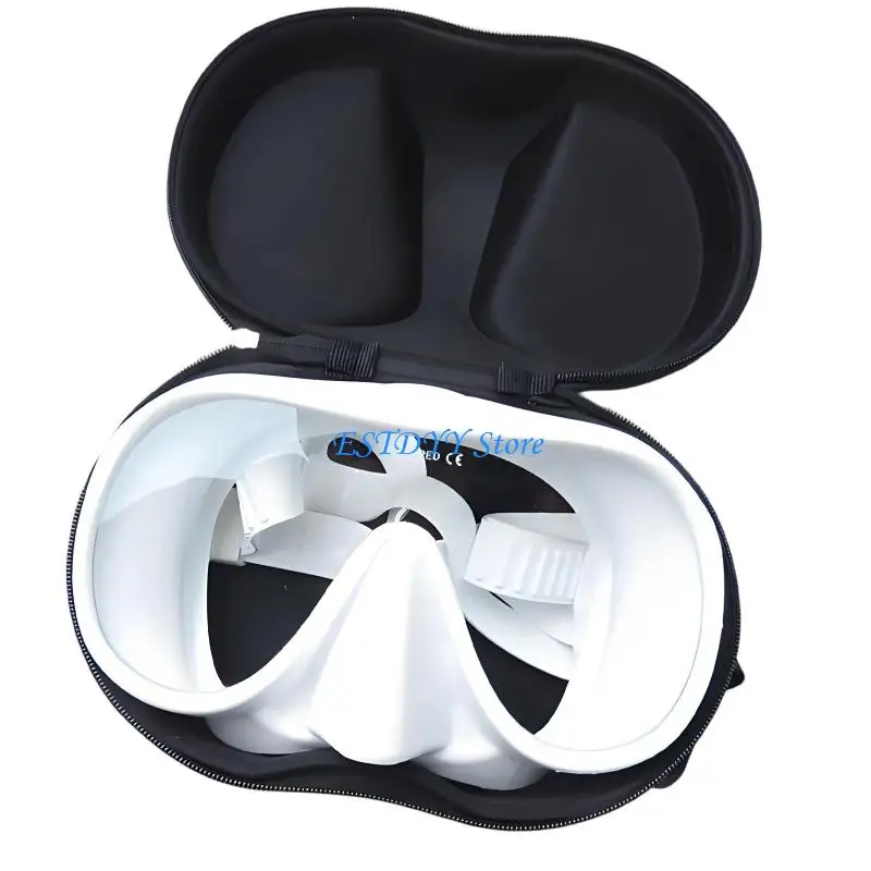 G6DE Professional Snorkel Gear Single Pane Tempered Glass Anti Fog Lens Easy Adjust Band Goggles For Adults