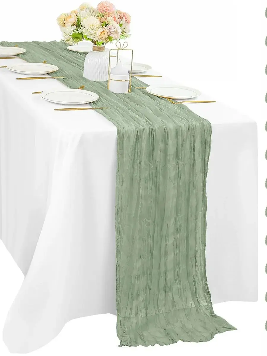 90*180cm Käsetuch Bohemian Polyester Tisch läufer, plissierte atmos phä rische Tisch läufer, Home Esstisch Zimmer Hochzeit Dekor