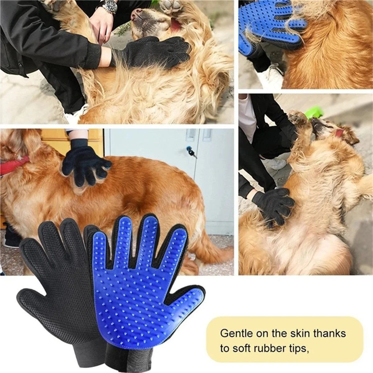 Silicone Pet Grooming Gloves Cats Hair Brush and Comb Gloves to Bathe Dogs Cleaning Hair Removal for Dog Animal Use Supplies