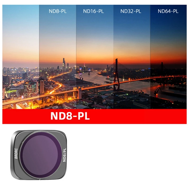 Brdrc For Xinjiang Air 2S Filter 4-Piece Set Cpl Polarization Nd8 Nd16 Nd32 Dimming Filter Accessories