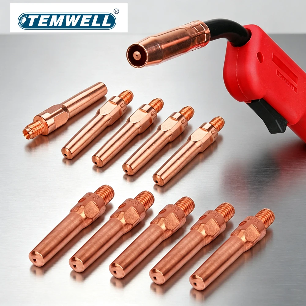10Pcs/Lot CO2 MIG Contact Tips ( 0.8, 1.0 , 1.2, 1.4,1.6 ) x 40 45 mm OTC CNC Robot Contact Tip Nozzle Mig Gun Welding Torch Par