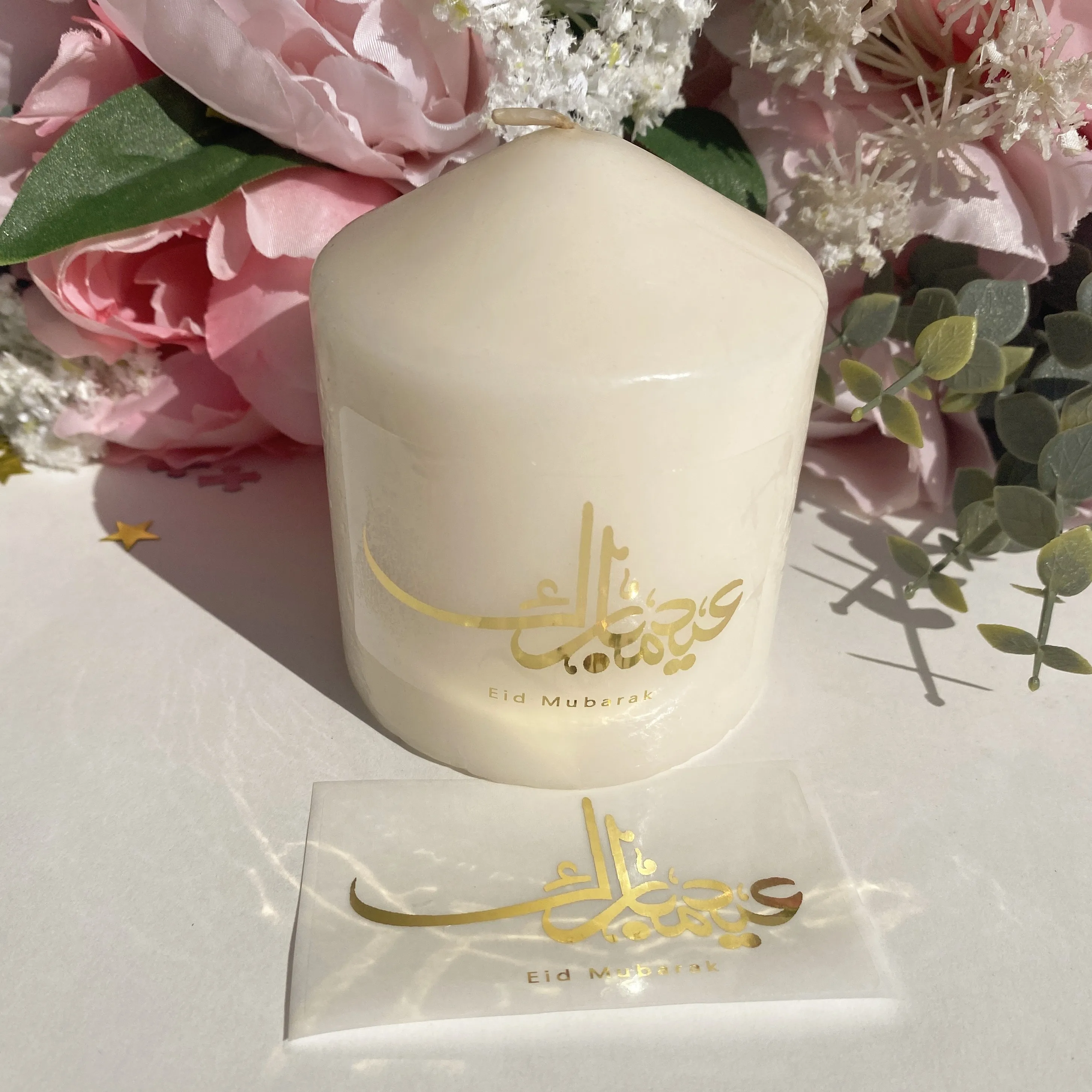 Eid Mubarak Candle Stickers Ramadan Kareem mubarak Gifts Labels