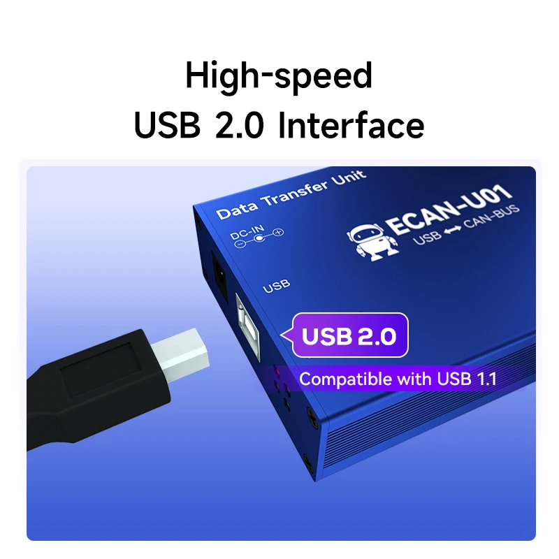 CAN2.0 USB2.0 Protocol Converter CANBUS 2 Way Transparent Transmission Transceiver CAN BUS Data Monitoring ECAN-U01