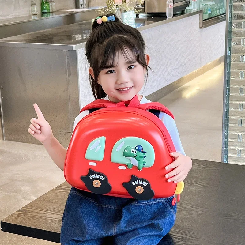 3D Cartoon Car Shape Boys School Bags Blue Car Backpacks Large Capacity Kawaii Kindergarten Kids Bag Mochila Infantil Escolar