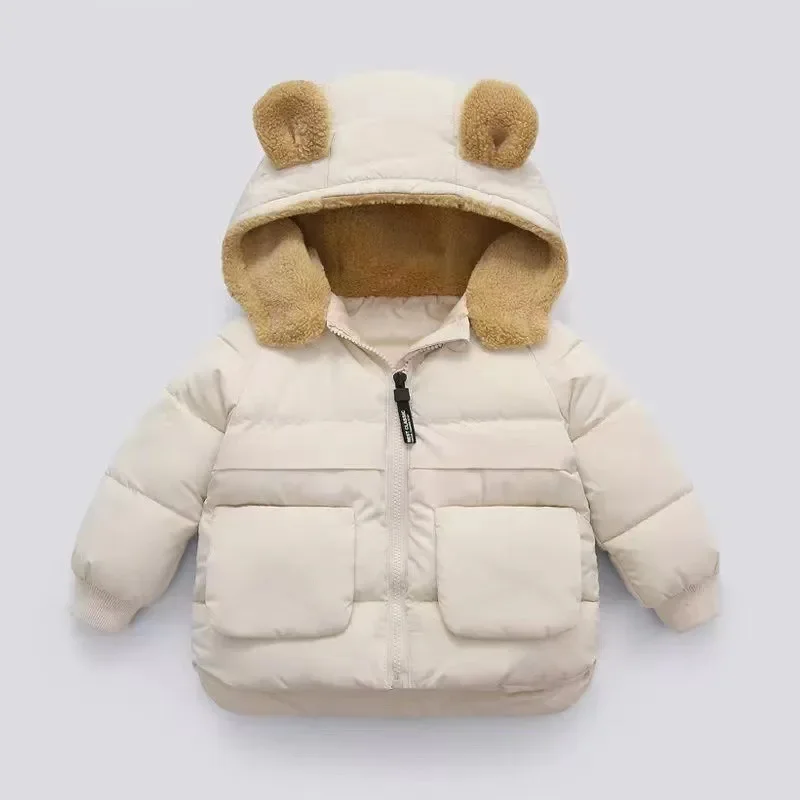 

Autumn winter new cartoon children's down jacket boys and girls cotton-padded jackets for children and babies with fleece coats