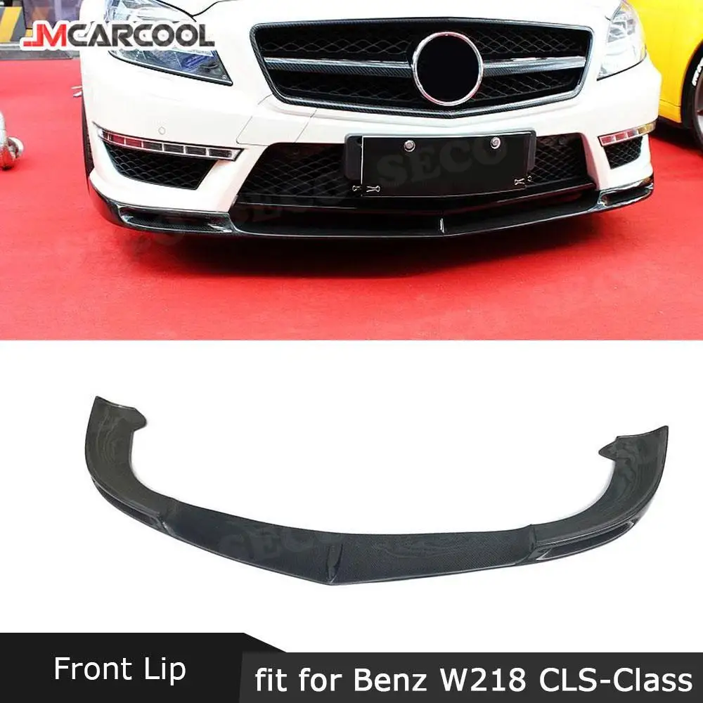

JMCARCOOL Carbon Fiber Front Lip Spoiler Splitters For Mercedez CLS Class W218 CLS300 CLS350 2012-2015 Head Bumper Chin shovel