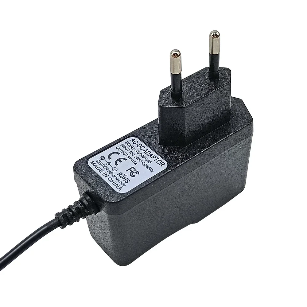 Adaptador de fuente de alimentación para Pedal de guitarra DC 9V 1A, piezas de guitarra para instrumento Musical negro AC para Pedal de efectos, enchufe europeo