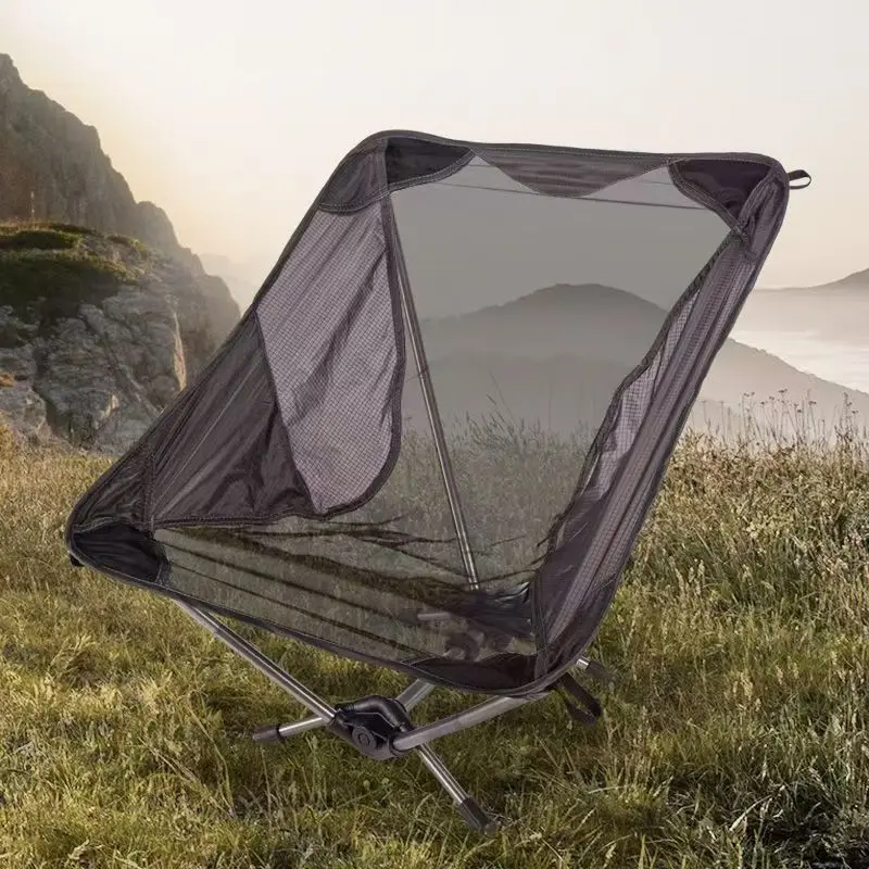 

Outdoor Portable Camping Moon Chair Folding Fishing Beach Backrest Leisure Breathable Mesh Chair