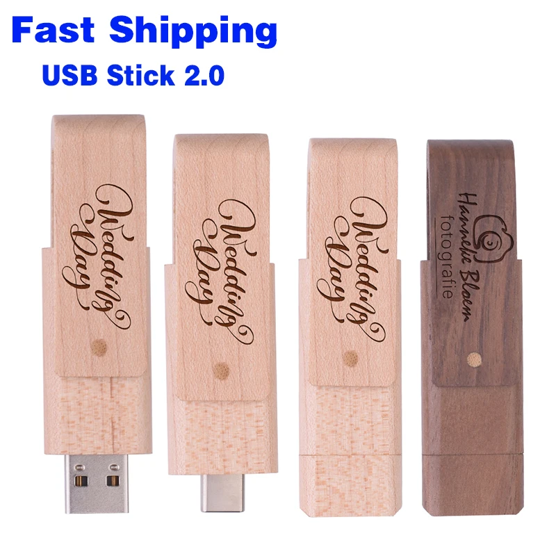 

Fast Shipping Wooden 2.0 Pen Drives 32GB USB Flash Drive 64GB Pendrive USB Stick 16GB External Storage 8GB Memory Stick 4GB
