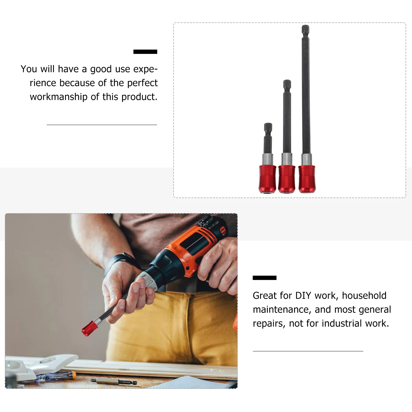 

Stainless Steel Extension Rod Bit Holder Socket Chuck Adapter High Wear Resistant Screwdriver Bit Holder For Diy