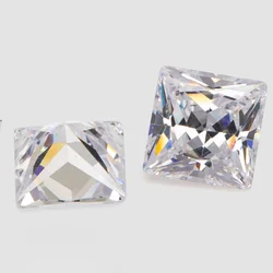 Size 1.5x1.5~12x12mm Square Shape Princess Cut 5A White CZ Stone Zirconia Synthetic Gems Cubic Zirconia Stones For Jewelry DIY