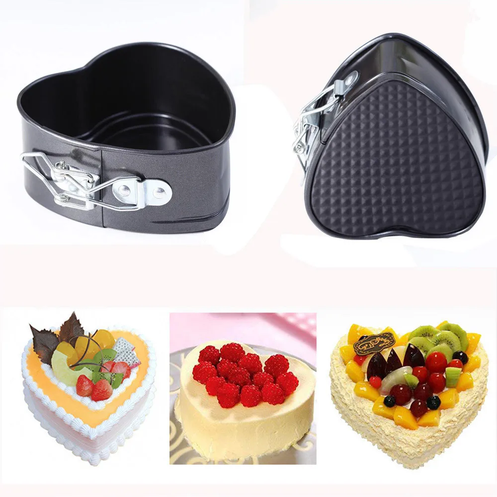 Non-Stick Love Heart Shape Cake Pan Tin DIY Cake Mold Baking Cheese Bread Tray Baking Cups Ramekins Desserts Flans