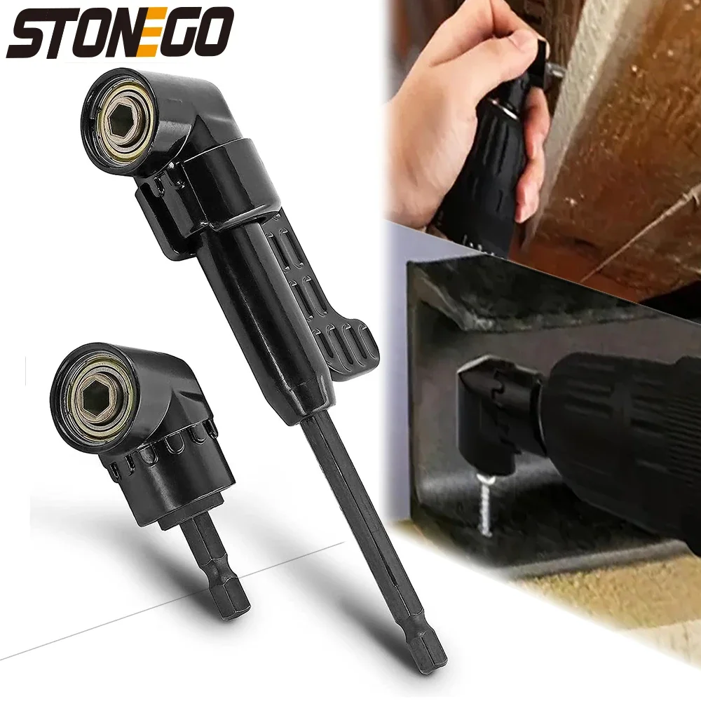 

STONEGO 1PC 105 Degree Drill Adapter Attachment, Impact Driver Extension Hex Bit Socket 1/4" - For Wrenches, Drills, Screwdriver