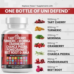 Sour Cherry Extract 60 Capsules 20000 mg Turmeric 8000 mg Moringa 4000 mg Cranberry Celery Quercetin Selenomethionine Urea