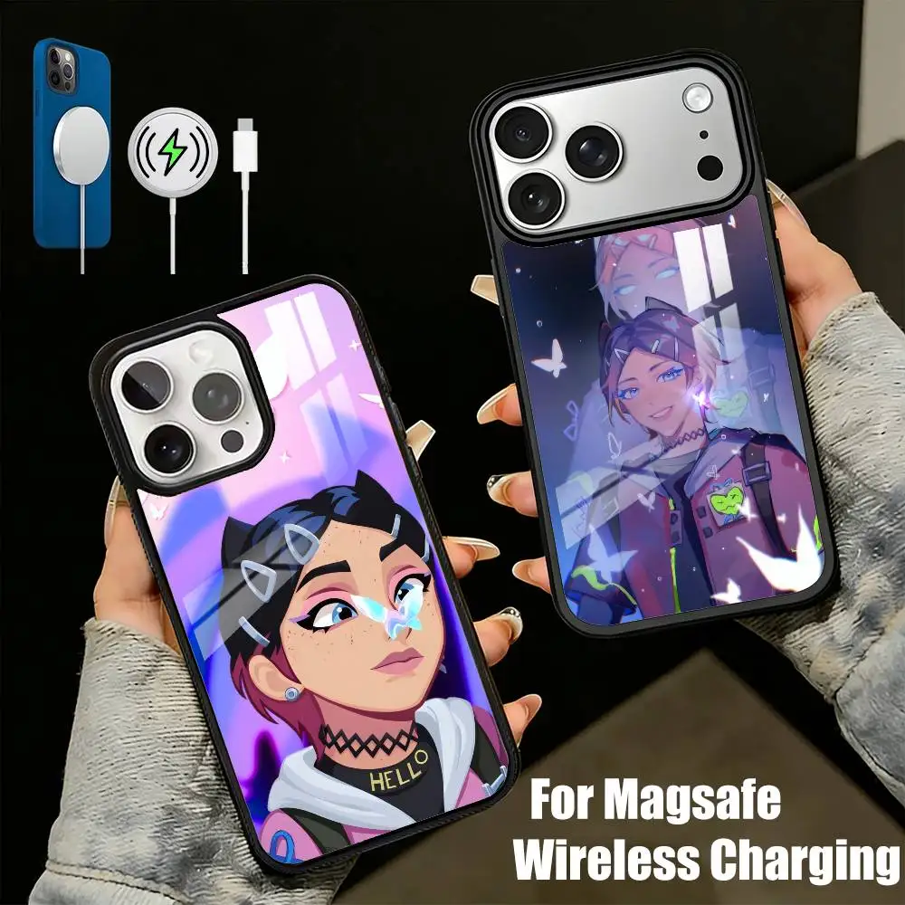 Game C-CLOV-ES V-ValorantES Phone Case For iPhone17,16,15,14,13 Plus,Pro Max Magnetic For Magsafe Wireless Charging