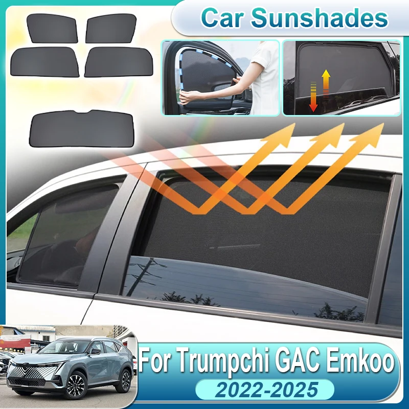 

For Trumpchi GAC Emkoo 2022 2023 2024 2025 Car Side Window Sun Shade Magnetic Curtain Mesh Sun Visor Protection Auto Accessories