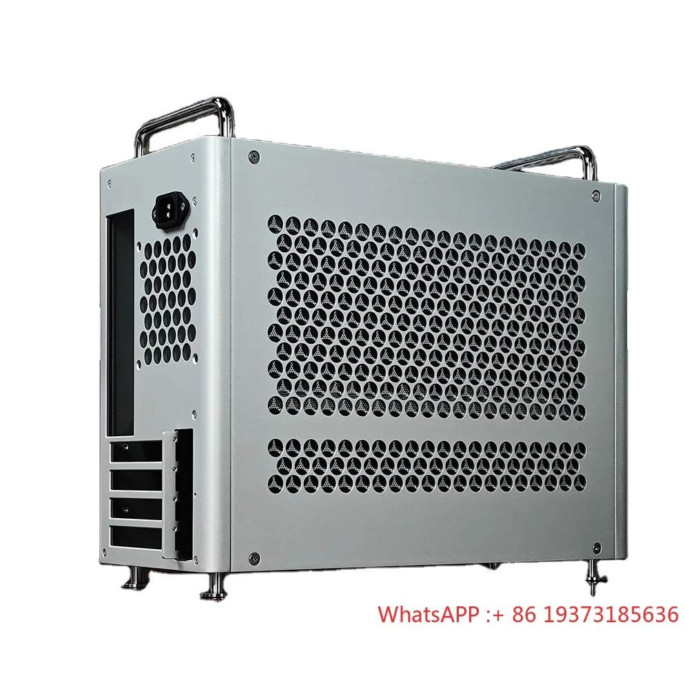 حافظة كمبيوتر صغيرة من سبائك الألومنيوم ITX متوسطة البرج جاهزة مع صواني CD Rook HDD بمنفذ USB أمامي للألعاب وIFans #1