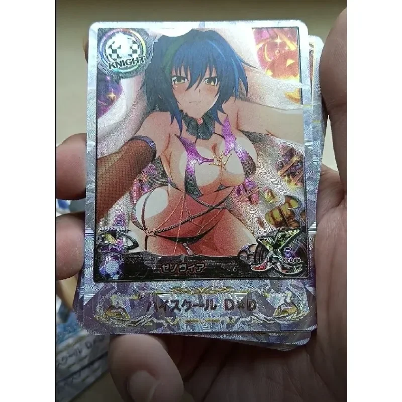 High School DxD Rias Gremory Asia Argento Himejima Akeno Self Made Refraction Flash Card Anime Classics Game Collection Card Toy