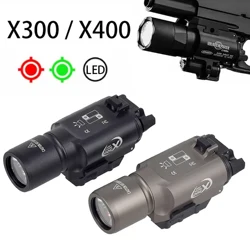 Tactical X300 X400 X400U Ultra Red Green Laser Sight LED Flashlight Rifle Scout Light for Picatinny Rails Mount