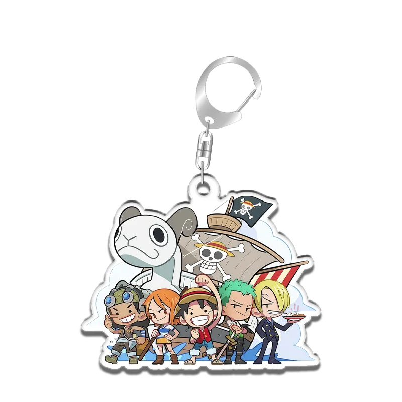 Keychain for ONE PIECE Reiju Sanji Nami Luffy Shanks Anime Game Fans Gifts Recycled Acrylic Backpack Pendant Decoration Rare Toy