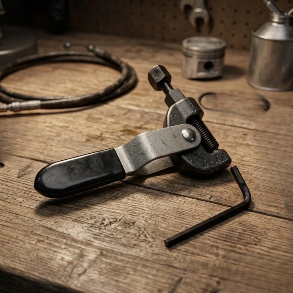 Chain Stopper Tool Supporting Maintenance of Chains on Bikes with Disc Brakes Where Cleanliness and Precision Are Prioritized