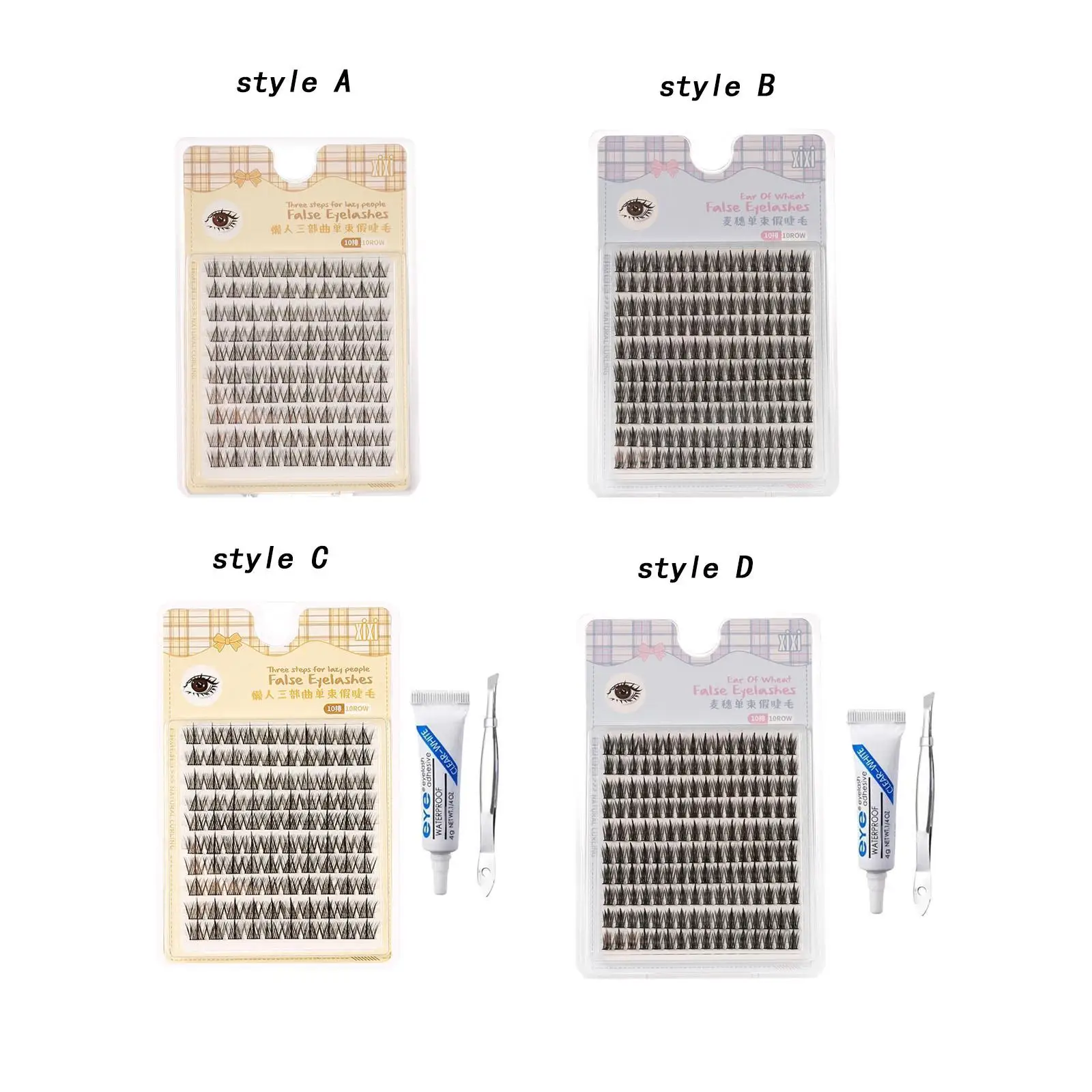 Cílios postiços com pacote único, Lash Clusters, Falso Maquiagem Cílios