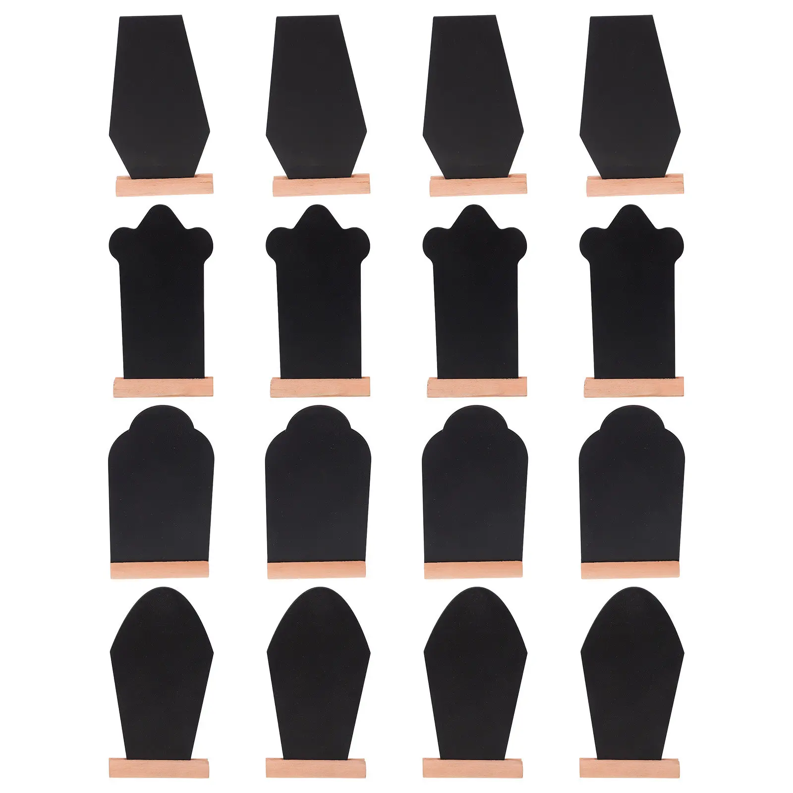 16pcs-mini-black-coffin-chalkboard-signs-double-sided-wood-base-reusable-tabletop-chalkboard-small-message-boards-wedding