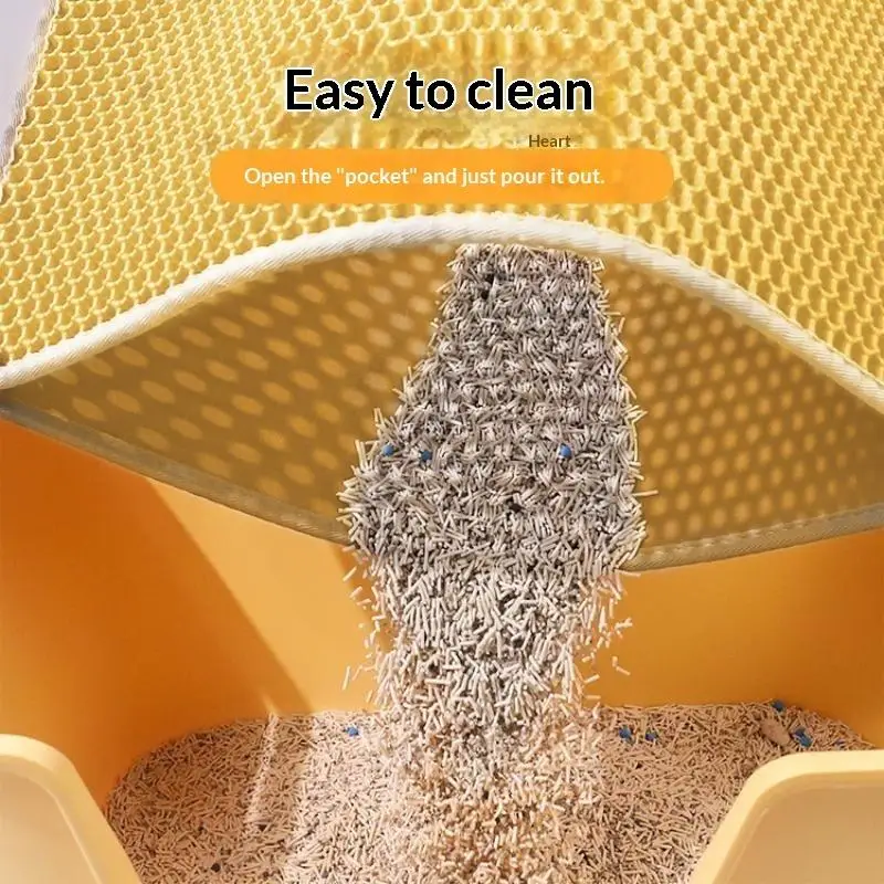 Double Layer Cat Litter Mat Anti Spill Litter Trapping Pad Non Slip Waterproof Ideal Gift for Cat Lovers Pet Owners