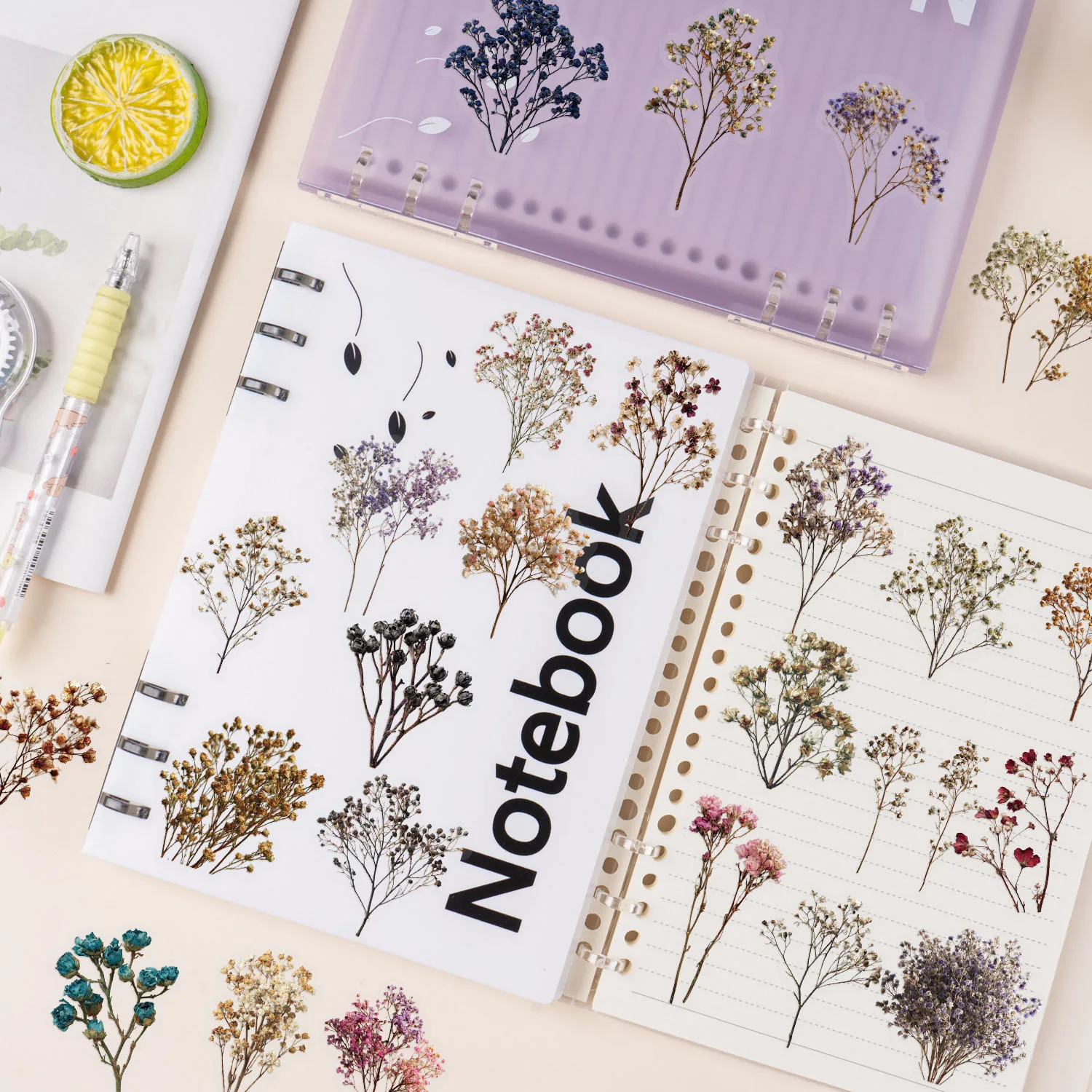 50/100PCS Retro Flower Starry Sky Stickers Transparent PET Waterproof DIY Mobile Phone Luggage Decoration Stickers view 3