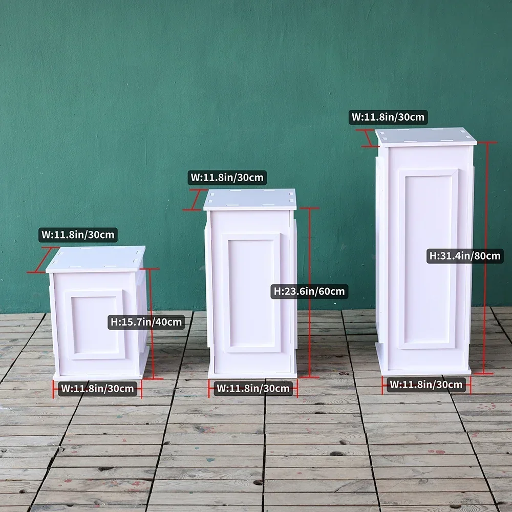 Baby Douche Verjaardagsfeestje Decoraties PVC Witte Romeinse Kolom Road Guide Plank voor het plaatsen van Feestdecoraties H40/60/80/100cm