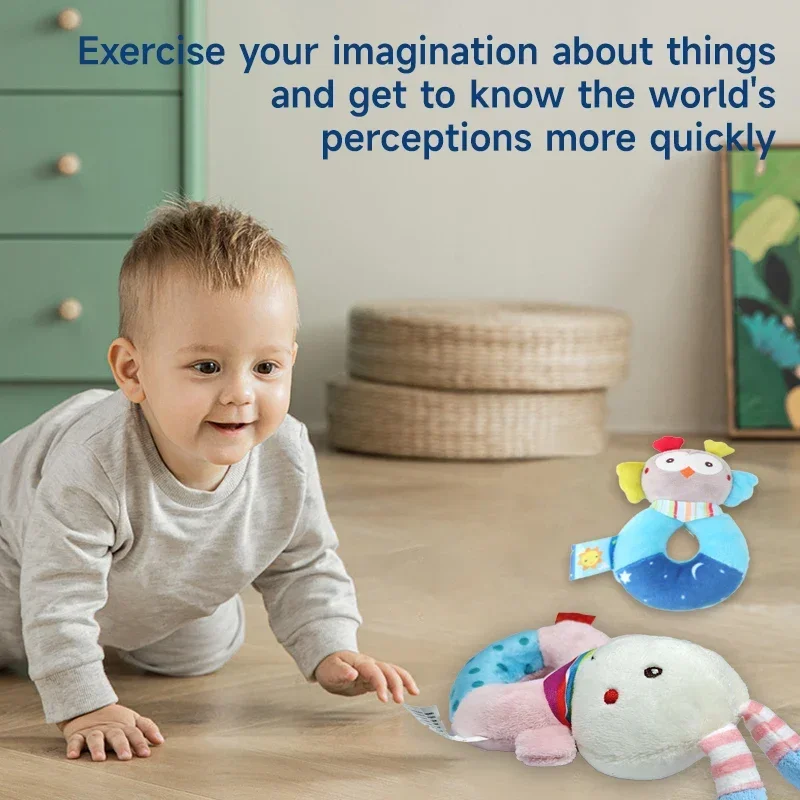 Baby Early Educational Toys Children Pinch Music Soft Animal Toys Cartoon Hand Bell Facilitate Hand Development Sensory Toys