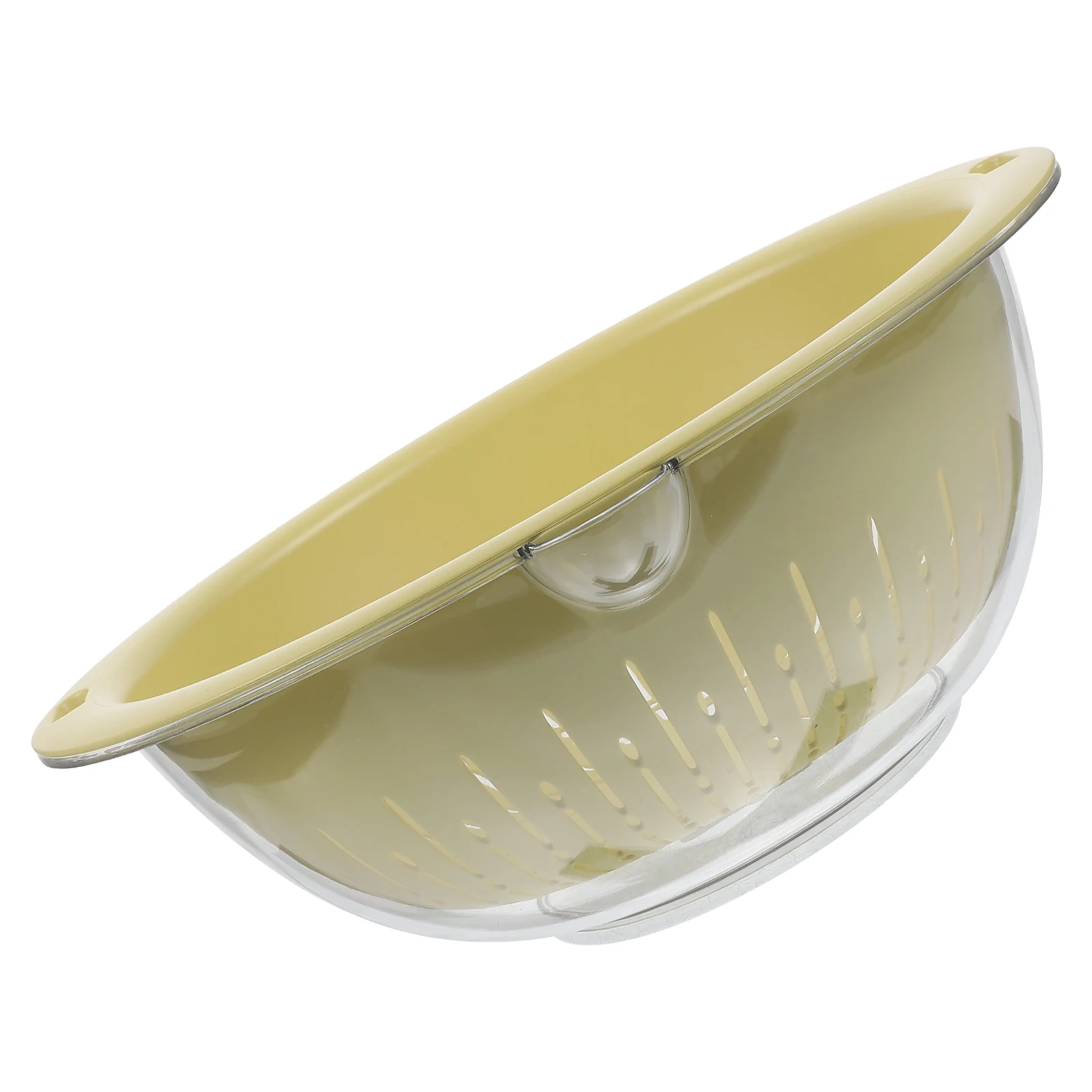 

Double Layered Draining Basket Yellow Vegetable Washing Basin Kitchen Strainer Fruit Rice Sieve Large Capacity