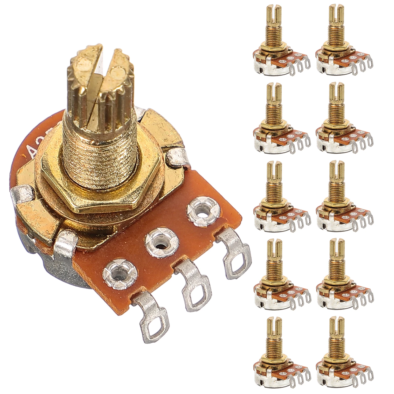 

10 Pcs Guitar Potentiometer Mini Guitars Replace Replacement Pots Metal Short Split Shaft Audio