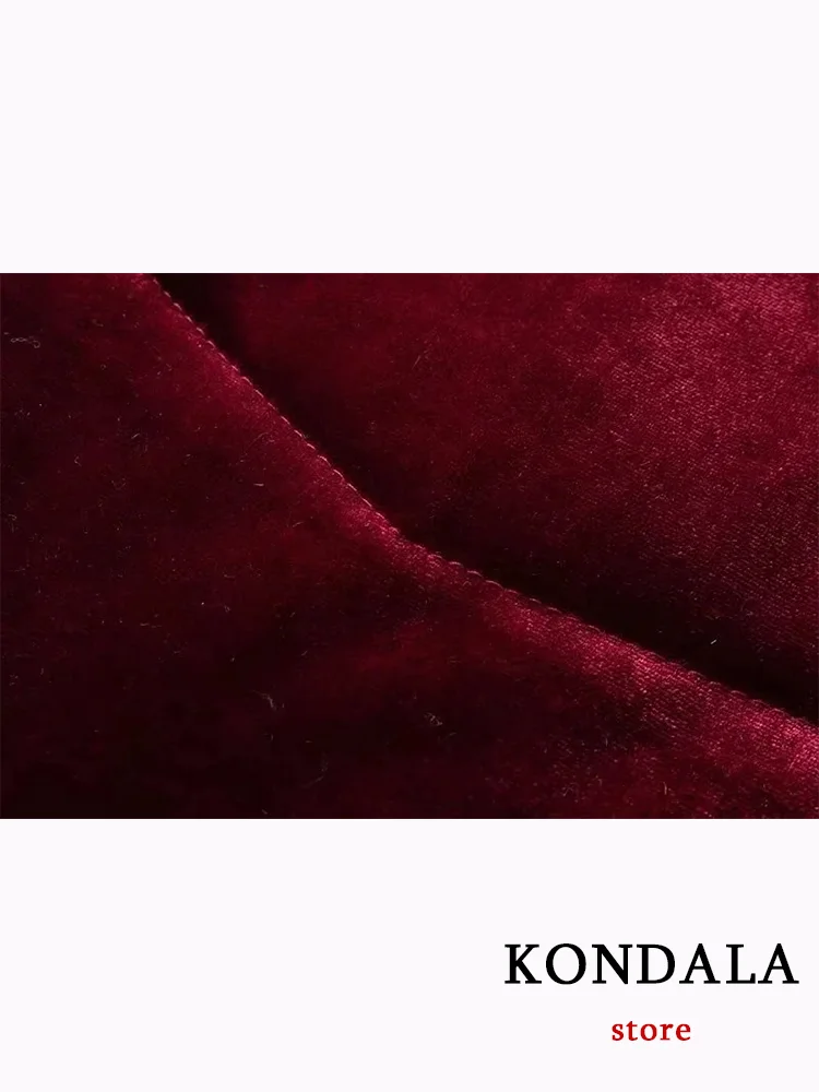 KONDALA Vintage Casual Women Jackets Solid O Neck Zipper Pocket Velvet Coats New Fashion 2023 Autumn Winter Thick Warm Outwears