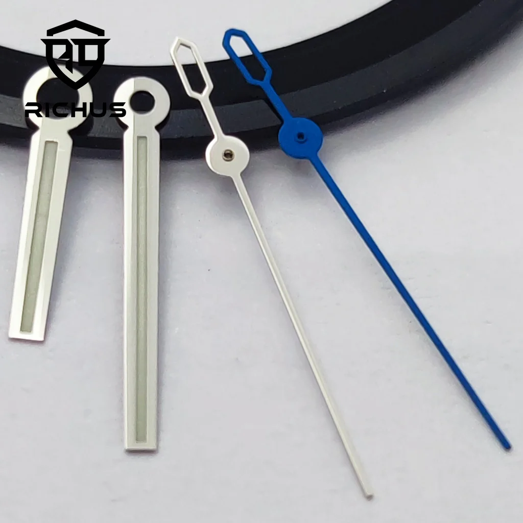 RICHUS Silver Watch Hands Blue Green Luminous Fit NH34 NH35 NH36 Miyota8215-DG Movement Watch Accessories
