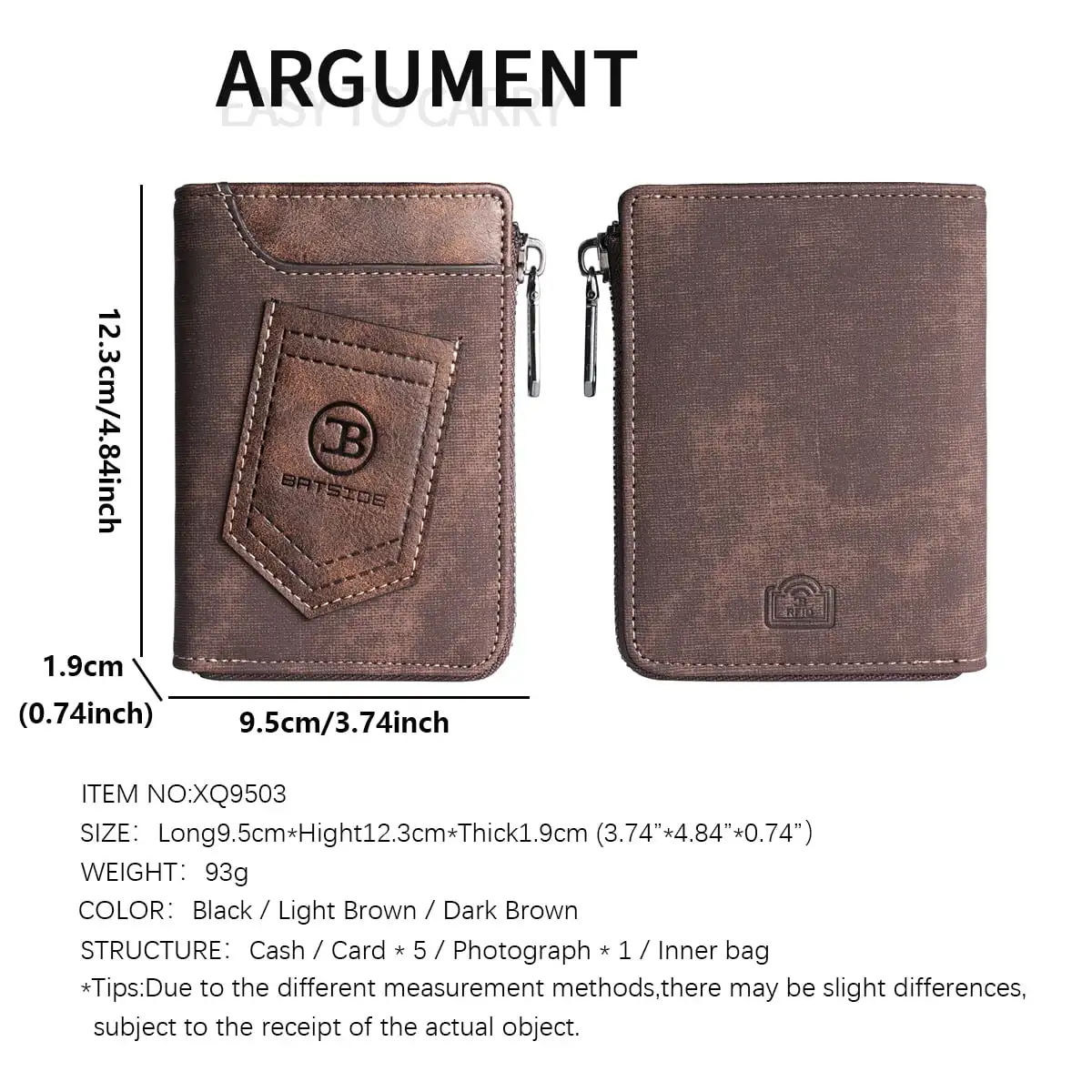 محفظة Qianglong 1PC RFID للرجال، حامل بطاقات عتيق لبطاقات الائتمان والنقود #2