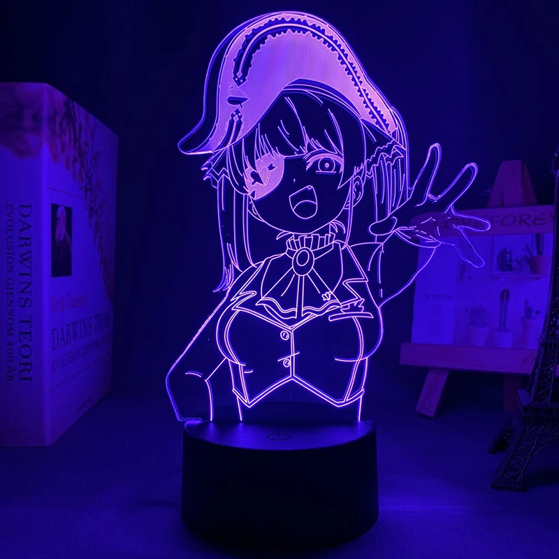 Hololive Houshou Marin Anime Figure Night Light Other Characters Can Be Customized Manga Acrylic Stands Led Lamp Bedroom