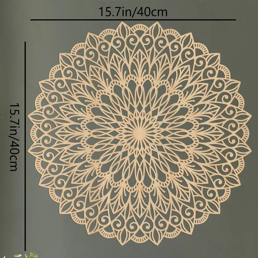 1 PC Stunning Metal Mandala Artwork - A Delightful Metal Wall Art Decor for Interior, Displaying Flower and Mandala Style