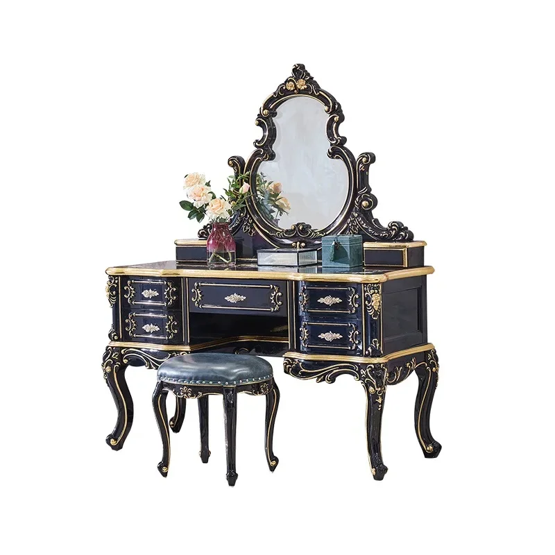 European dresser luxury bedroom makeup table princess villa atmosphere luxury dressing table makeup cabinet