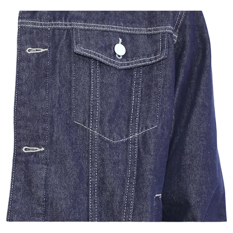 سترة رجالية عالية الجودة مخصصة من قماش الدنيم الأسود باهت، معطف كاجوال مغسول أساسي حضري، نمط ملابس الشارع متعدد الاستخدامات #6