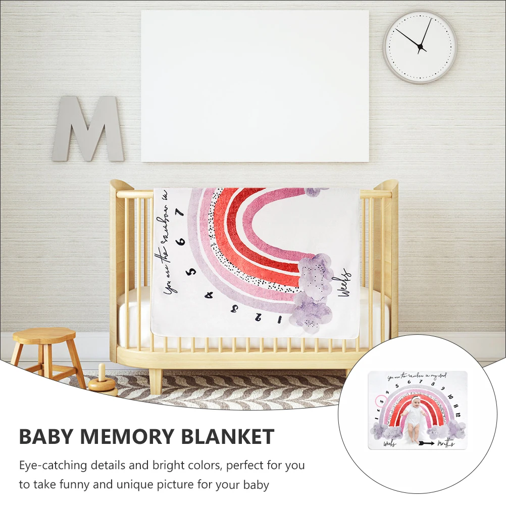 

1 set Flannel Baby Monthly Blanket For Baby Girl Newborn Photography Background Prop Frame Marker Soft Durable Memory