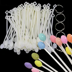 100Pcs Nail Art Spoon Color Chart Display Palette Gel Polish Color Samples with Showcase Sticks And Metal Ring for Beauty Salons